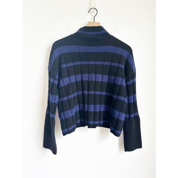 NWT Madewell 100% Recycled Cashmere XXS Blue Black Stripe - Picture 4 of 5